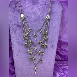 RW  Co Gold and Pink Layered Necklace